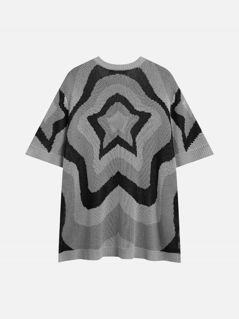 T Shirts Aelfric Eden Knitting Cut-out Star Tee Bleu | KUU-78469891